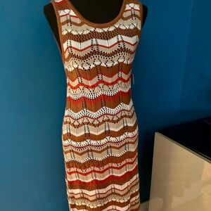 Chic Chevron Knit Dress Ultra Flirt New Some Stretch Large